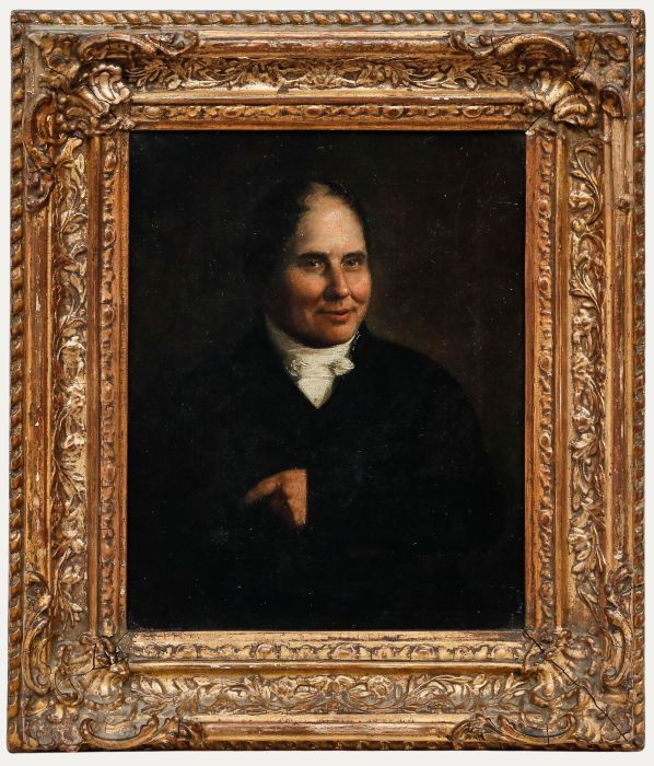 Framed Early 19th Century Oil - Gentleman with a White Cravat