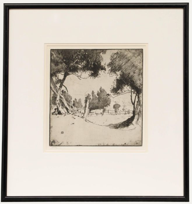 Alfred Hartley (1855-1933) - Etching, In Richard Jeffries' Country