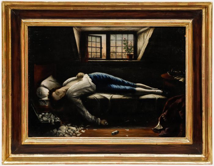 After Henry Wallis (1830-1916) - Late 19th Century Oil, The Death of Chatterton