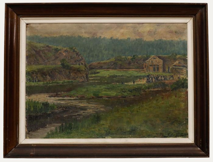 Jules Dubois (1864-1957) - Early 20th Century Oil, Procession in the Ardennes