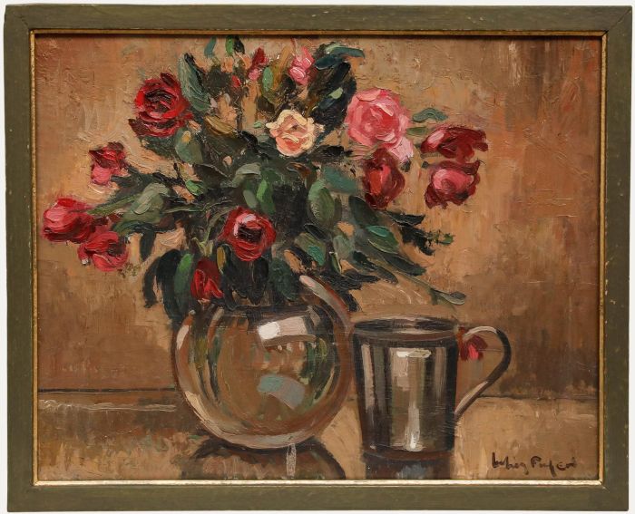 French School - Framed Mid 20th Century Oil, Still Life of Roses
