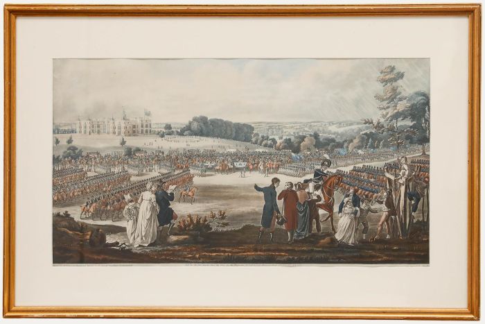 Joseph C. Stadler after Richard Livesay -1802 Aquatint, Royal Review at Hatfield