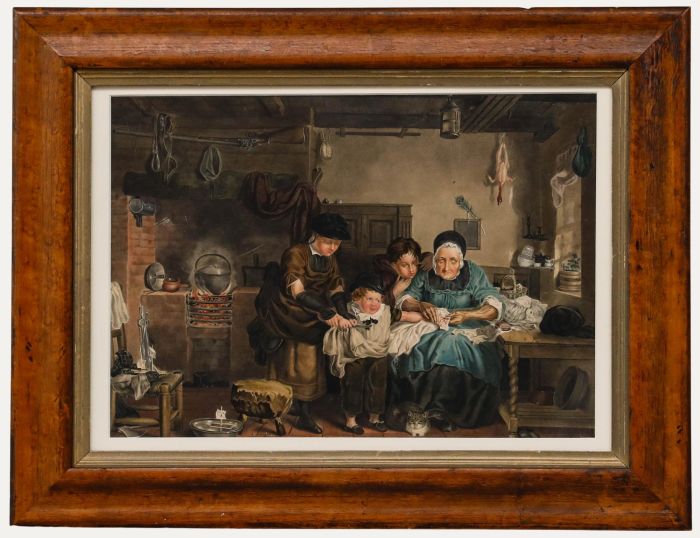 John Goodhand Parker after William Kidd - 1821 Watercolour, The Cut Finger