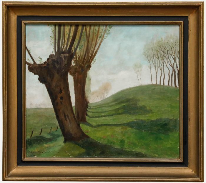 Willi Herrmann (1865-1963) - Mid 20th Century Oil, Trees in the Rolling Hills