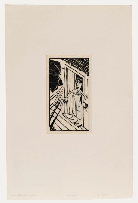 Willem Retera (1890-1955) - Mid 20th Century Woodcut, The Visitor