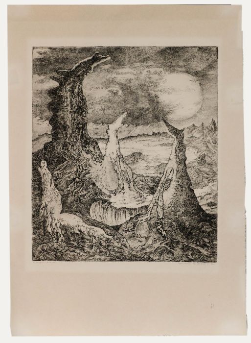 Willem Retera (1890-1955) - Mid 20th Century Etching, Petrified Horses