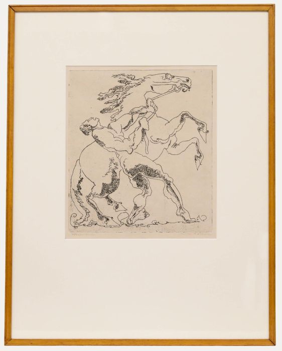 Willem Retera (1890-1955) - Mid 20th Century Etching, The Horse Tamer