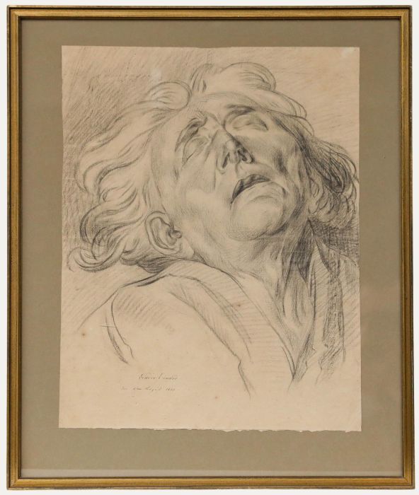 Eduard Ender (1822-1883) - 1833 Graphite Drawing, Restless Sleep