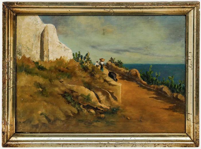 Framed Early 20th Century Oil - Portuguese Coastline