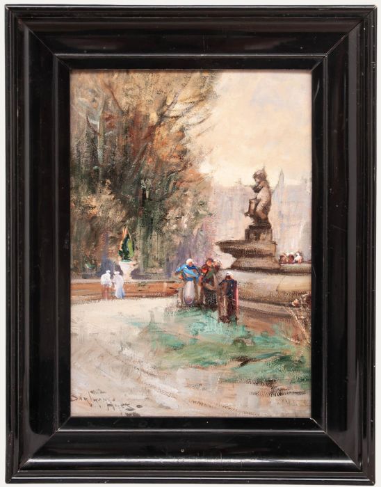Framed Early 20th Century Oil - Park Landscape
