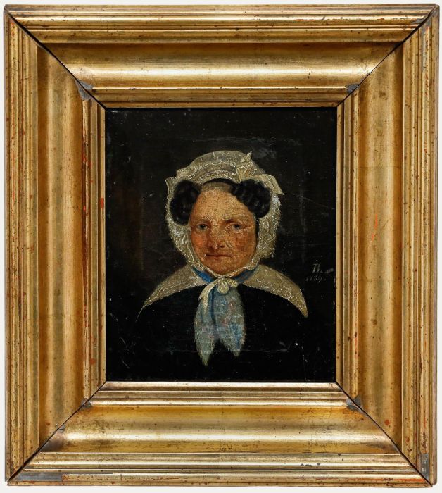 Biedermeier 1839 Oil - Portrait of a Lady