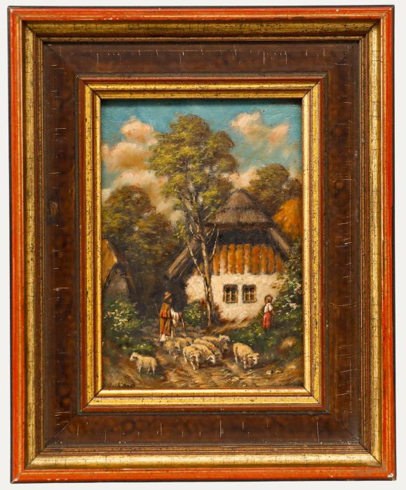 Heuberger - Framed Late 19th Century Oil, Meeting the Shepherd
