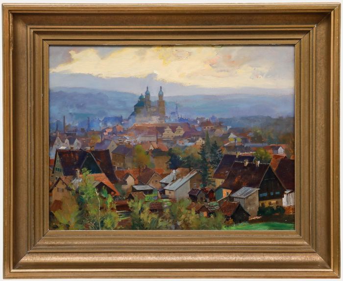 Follower of Jaroslav Setelik (1881-1955) - Framed Oil, Bohemian Skyline