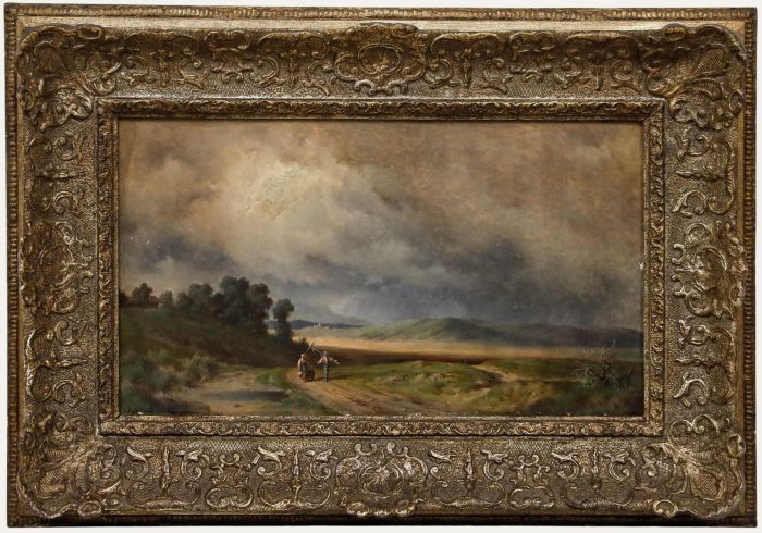 L. Schmitt - German School 1889 Oil, Homeward Bound