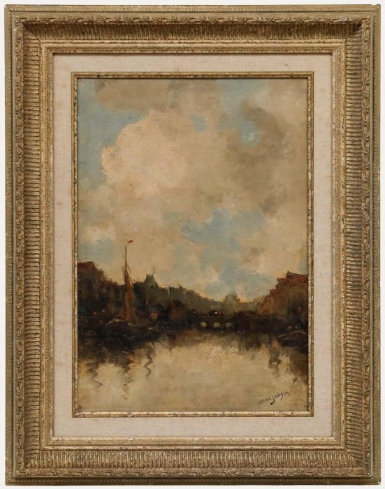 Dirk Jansen (1878-1952) - Early 20th Century Oil, Dutch Quay