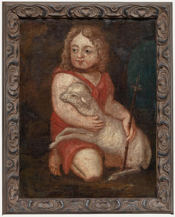 Framed 18th Century Oil - Saint John the Baptist
