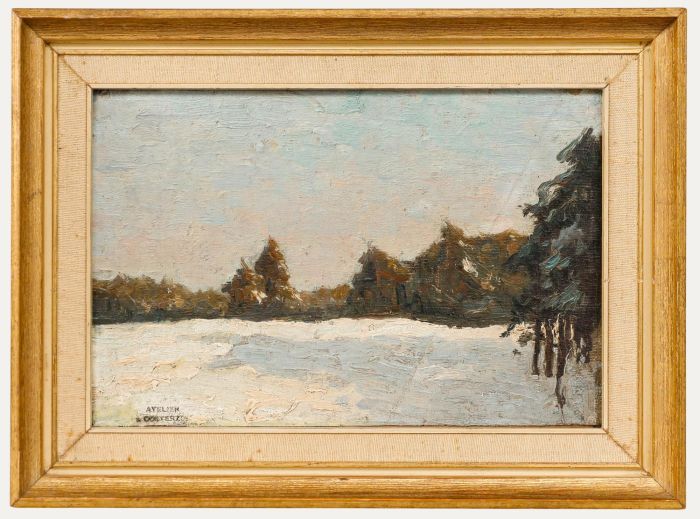 Hermanus van Oosterzee (1863-1933) - Early 20th Century Oil, Snowy Forest