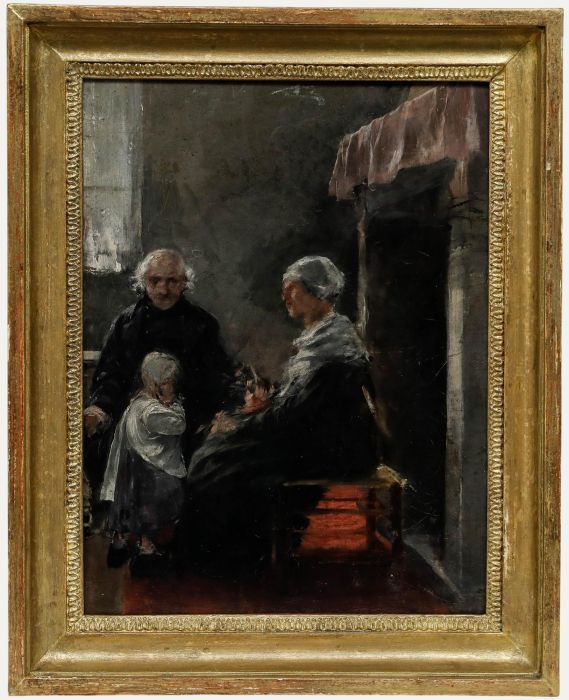Framed 19th Century Oil - First Steps