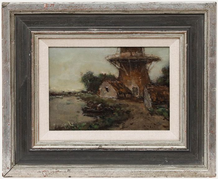 Dutch School Early 20th Century Oil - Stopping by the Mill