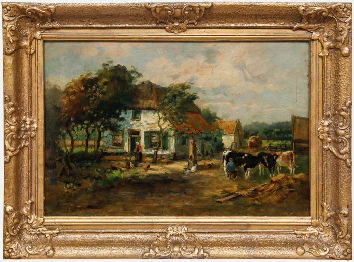A. Coupey - Framed Early 20th Century Oil, Farming Duties