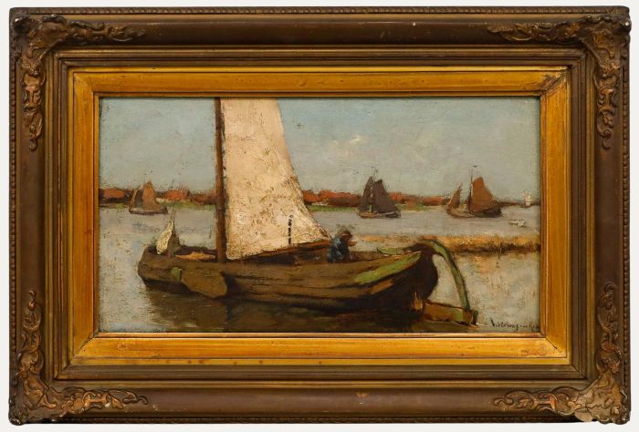 Johannes Embrosius van de Wetering De Rooy (1877-1972) - Oil, Fishing in the Bay
