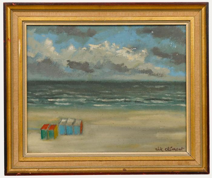 Rik Clément (1920-2008) - 1974 Oil, Cabins by the Beach
