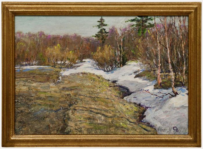 Vladimir Skriabin (1927-1989) - Framed Mid 20th Century Oil, Last Snow