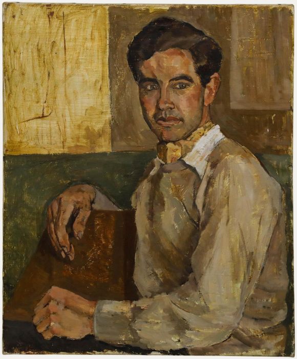 Circle of Henry Lamb (1883-1960) - Mid 20th Century Oil, Gentleman with Cravat