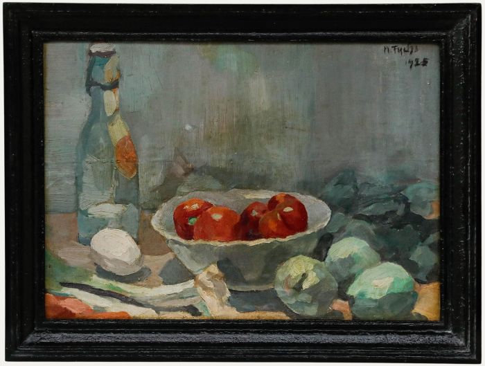 Framed Early 20th Century Oil - Home Grown Lunch