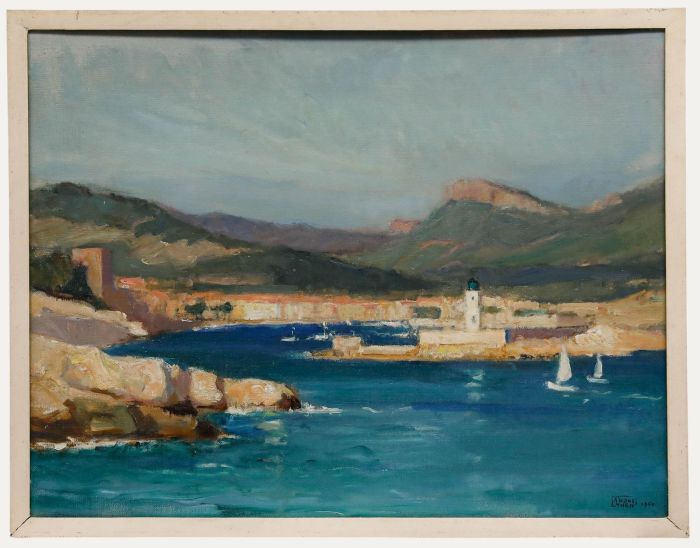 André Lynen (1888-1984) - Framed Mid 20th Century Oil, Entering the Harbour