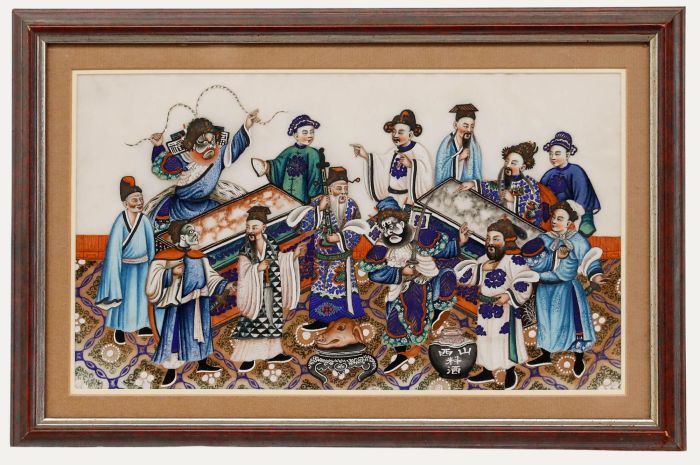 Chinese School 19th Century Watercolour - Outlaws of the Marsh