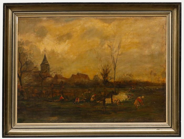 Henri de Braekeleer (1840-1888) - 1880 Oil, Working the Fields