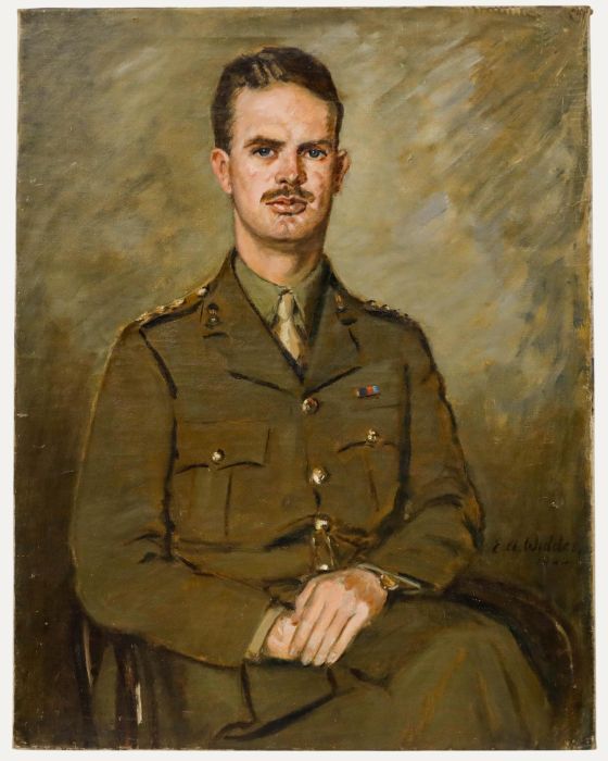 Ernest Alfred Widdas (1879-1960)-English School 1944 Oil, Portrait of an Officer
