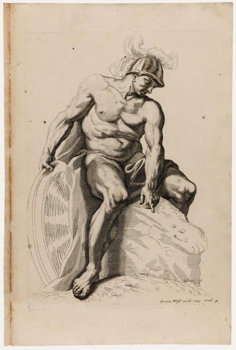 Jeremias Wolff (1667-1724) - 18th Century Engraving, Academic Figure Study 9.