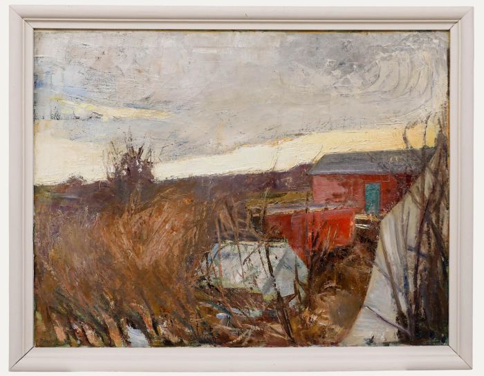 Expressionist 1938 Oil - Rural Life