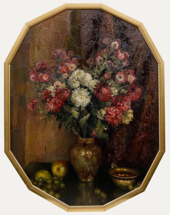 Early 20th Century Oil - Mallows and Asters