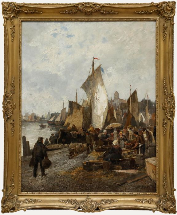 Attrib. Cesare Monti (1891-1959) - Early 20th Century Oil, Busy by the Quay