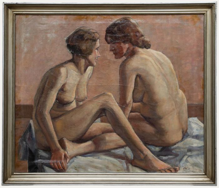 1928 Oil - Nude Group