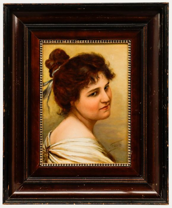 Ställer - Early 20th Century Oil, Portrait of a Lady with Auburn Hair