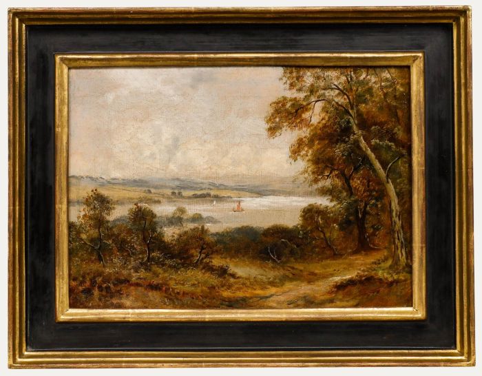 Sidney Yates Johnson (fl. 1890-1926) - Framed Oil, Red Sails on the Estuary