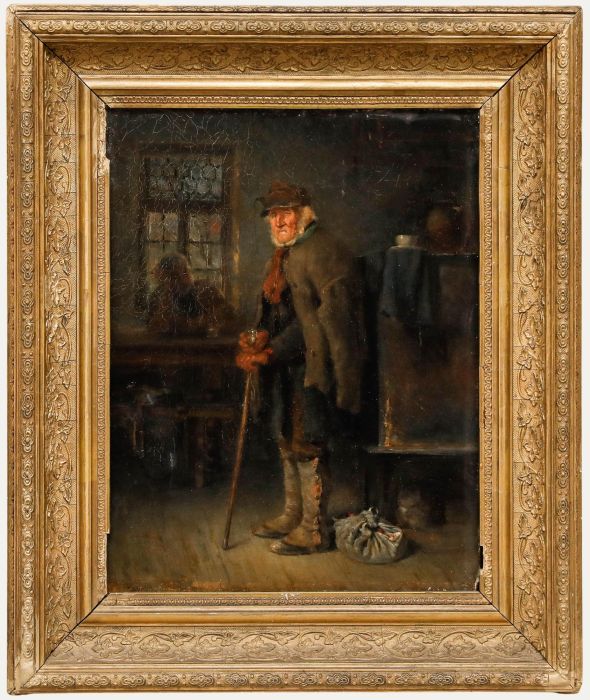 Wilhelm Jakob Hertling - Late 19th Century Oil, The Old Wanderer