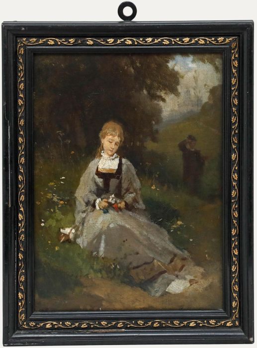 Late 19th Century Oil - Flowers in the Park