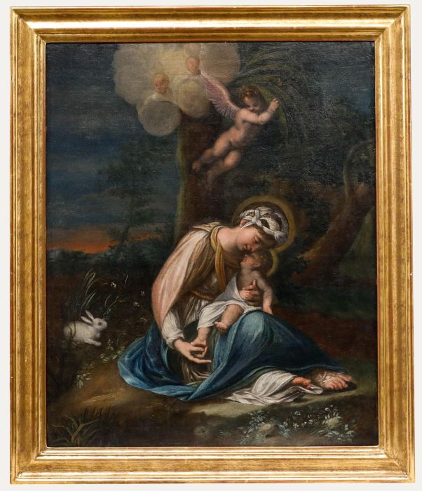 After Antonio da Correggio (1489-1534) - Framed 18th Century Oil, La Zingarella