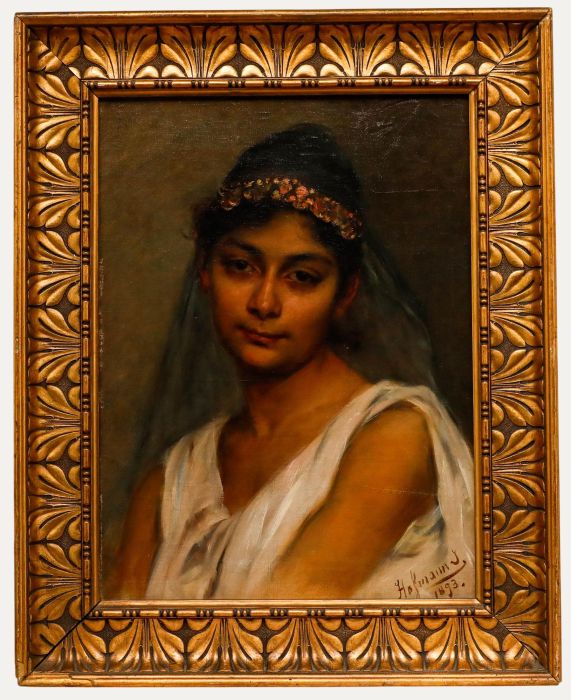 Heinrich Hofmann (1824-1911) - Framed Oil, Italian Bride