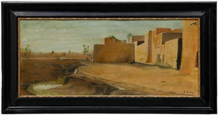 Alexis Auguste Delahogue (1867-1953) - Early 20th Century Oil, Desert Home