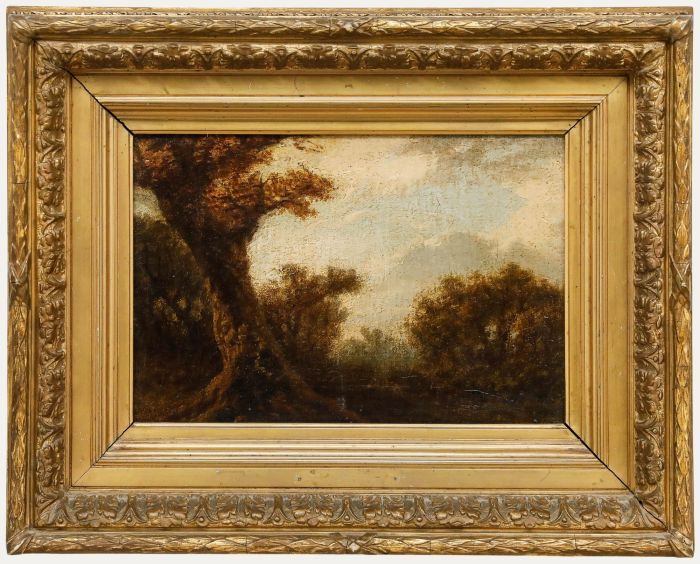 Framed 18th Century Oil - Woodland Landscape