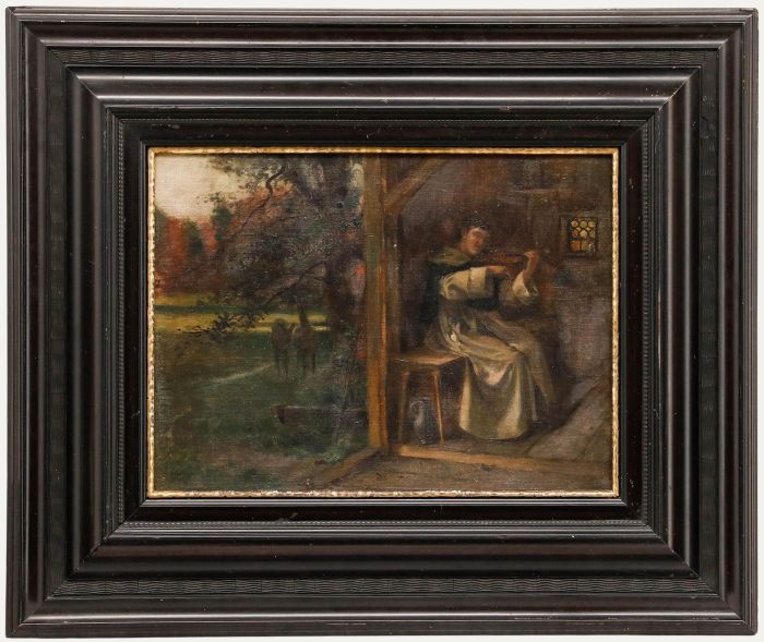 Carl Leopold Voss (1856-1921) - Early 20th Century Oil, Musician Monk