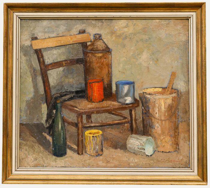 H. Stokman - Framed Mid 20th Century Oil, The Painter's Chair