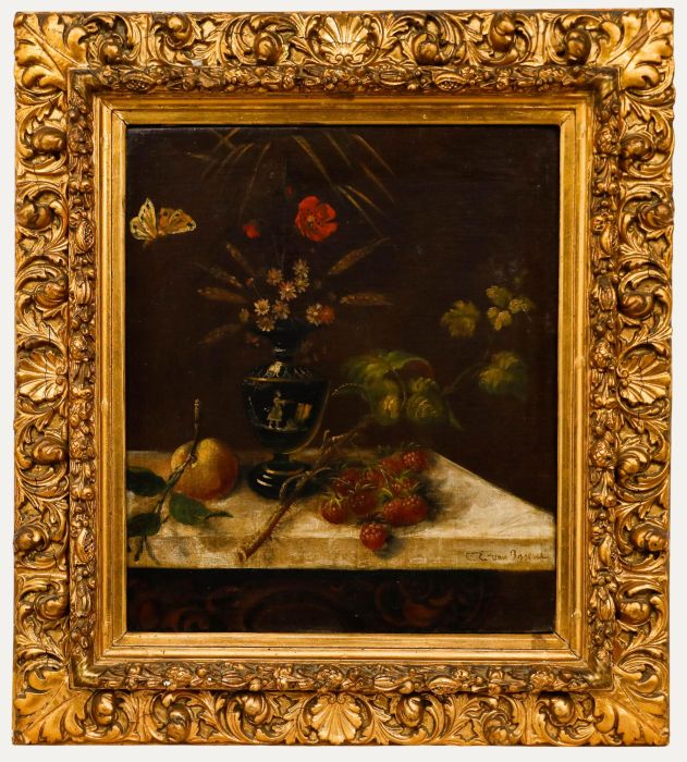 C.E. van Issem - Framed Early 20th Century Oil, Still Life with Harvest Produce