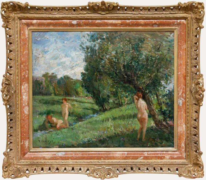 Jean Chaleyé - Early 20th Century Oil, The Bathers